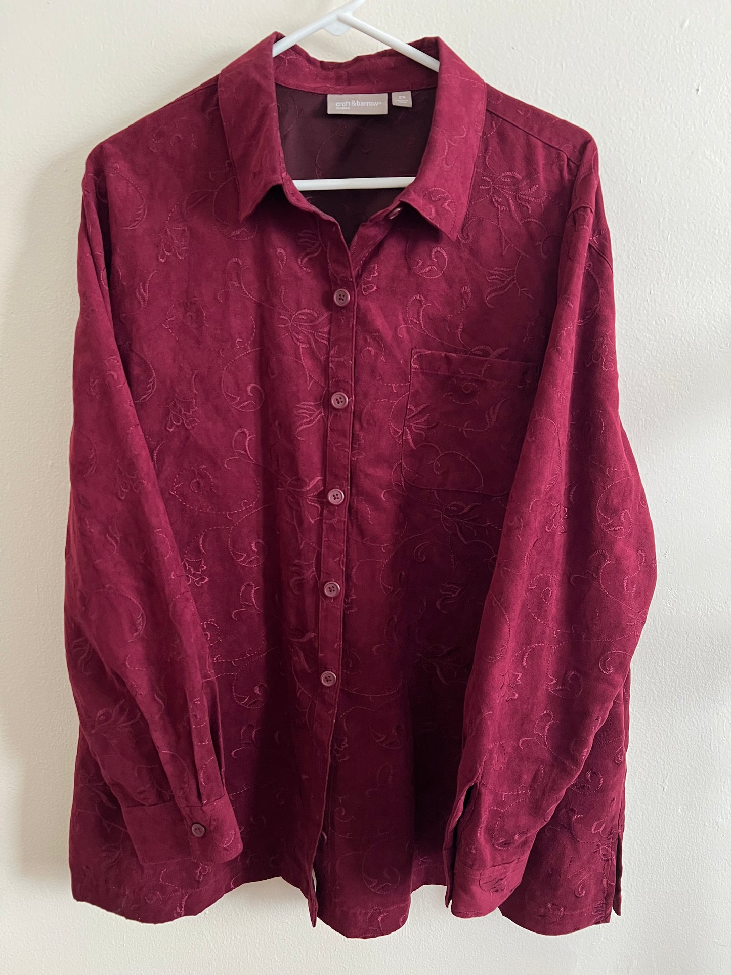 Croft&Borrow Red Embroidered Shirt