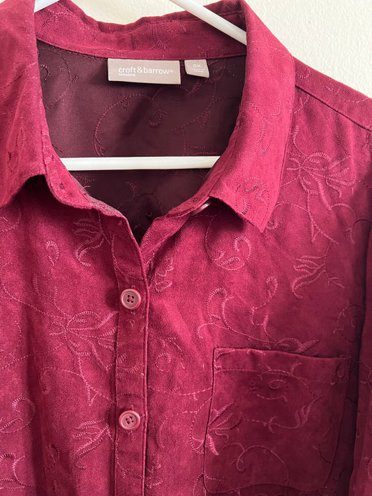 Croft&Borrow Red Embroidered Shirt