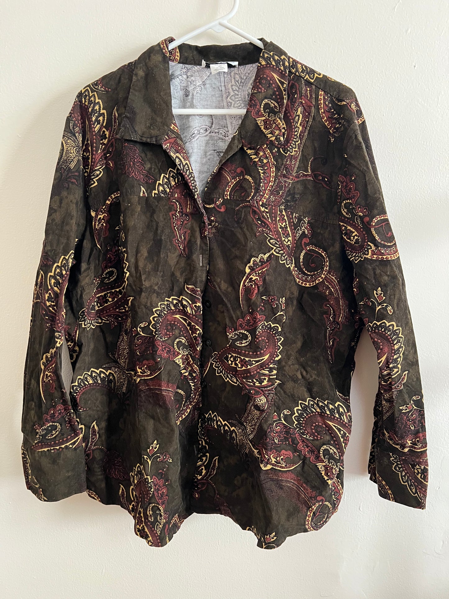 Vintage Mandy Evans 100% Cotton Paisley Shirt