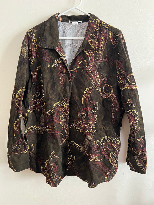 Vintage Mandy Evans 100% Cotton Paisley Shirt