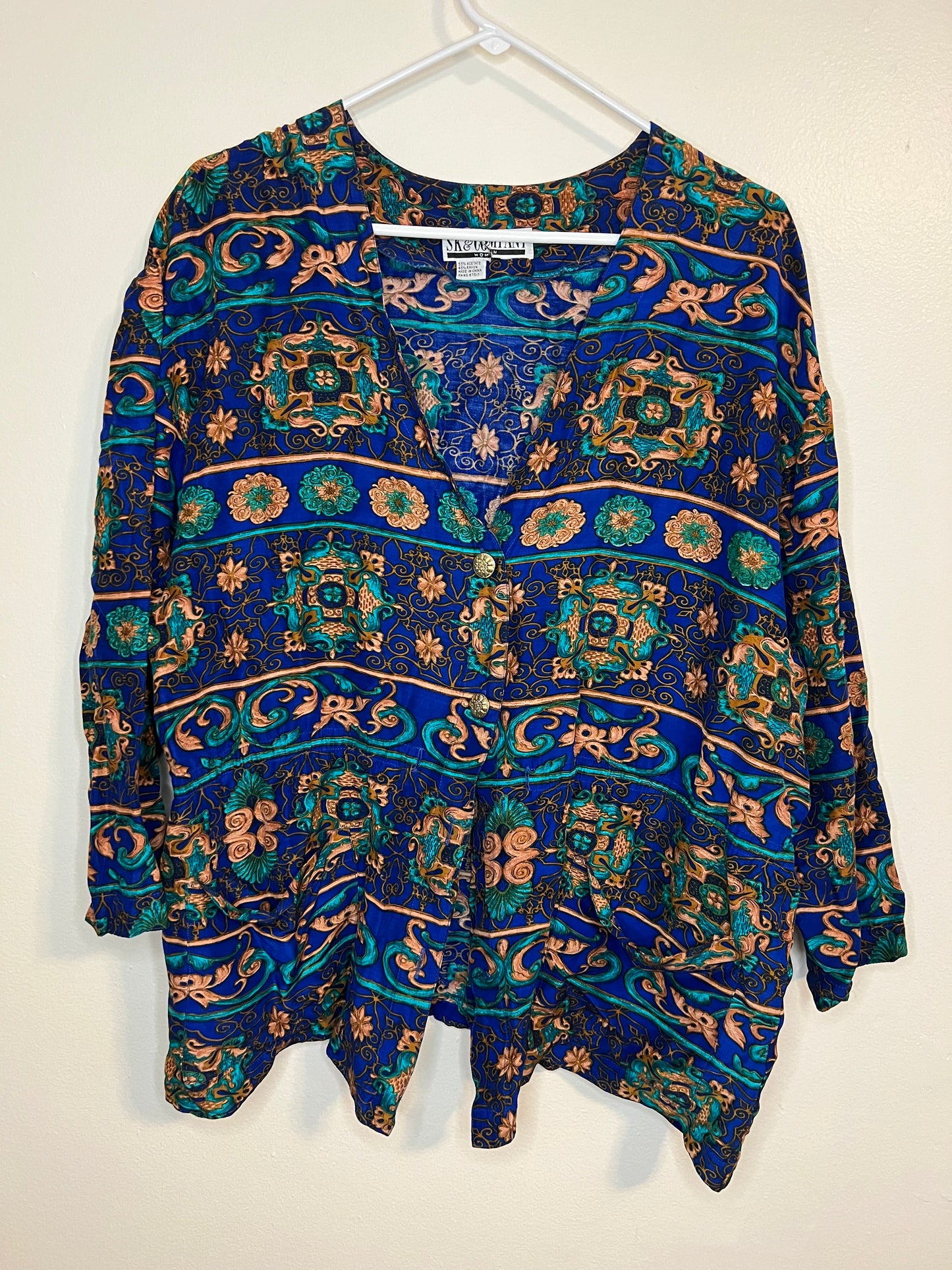 Vintage SK & Company Patterned Shirt