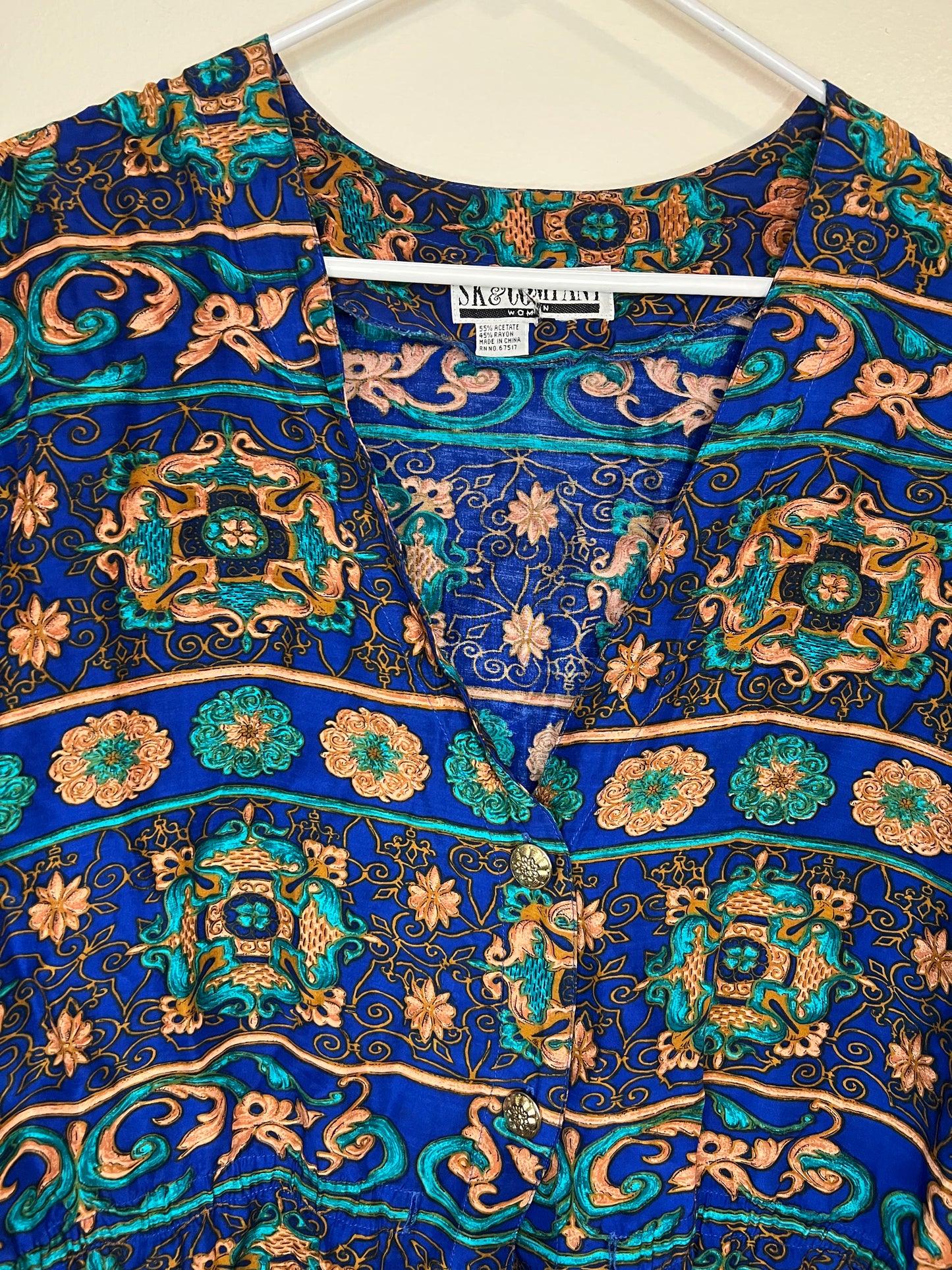 Vintage SK & Company Patterned Shirt