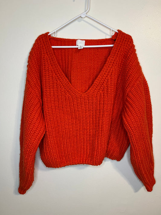 H&M Chunky Orange Knit Sweater