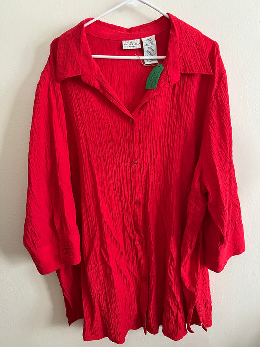 White Stag Red Textured Blouse