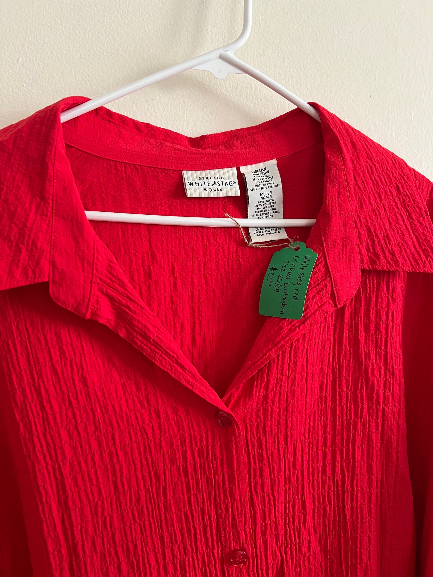 White Stag Red Textured Blouse