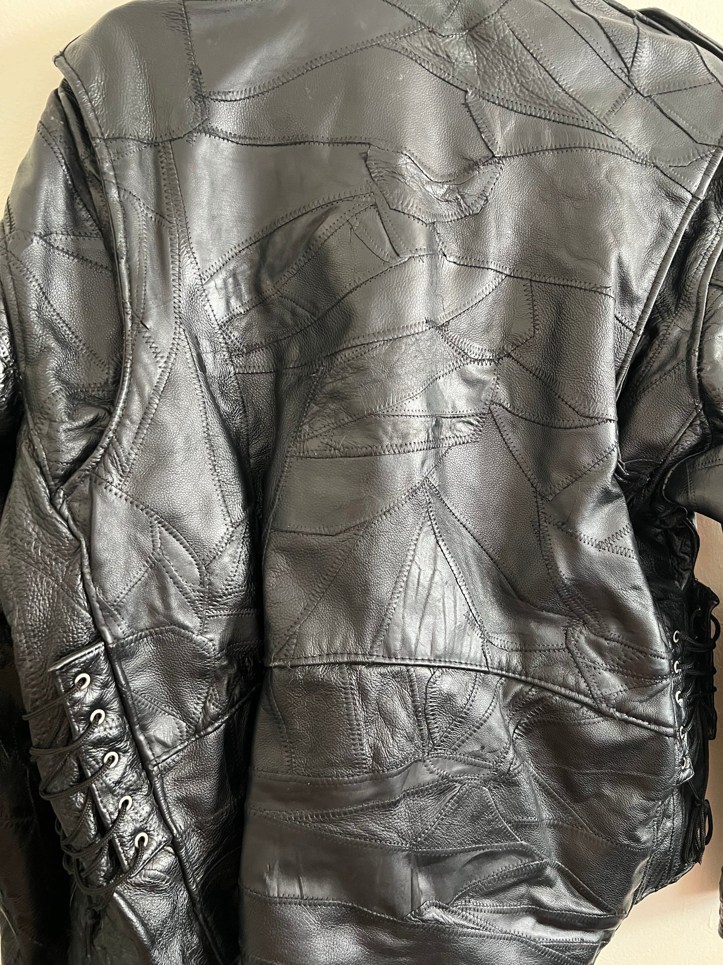 Vintage Diamond Plate Buffalo Leather Jacket