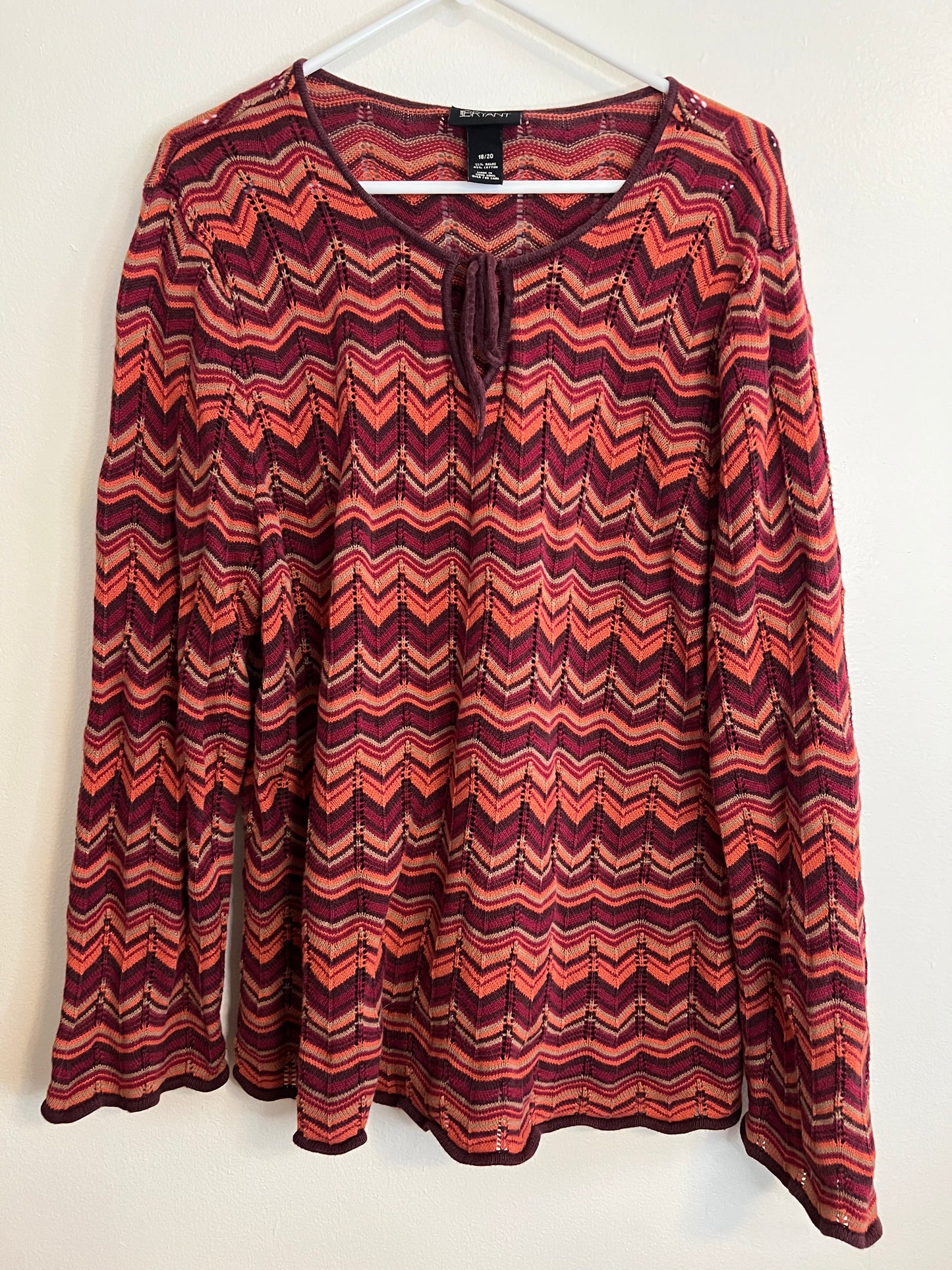 Lane Bryant Zigzag Crocheted Sweater Top