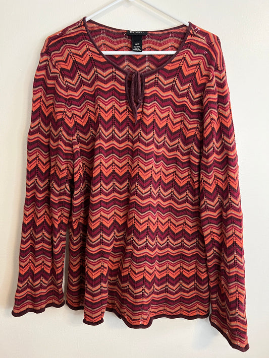 Lane Bryant Zigzag Crocheted Sweater Top