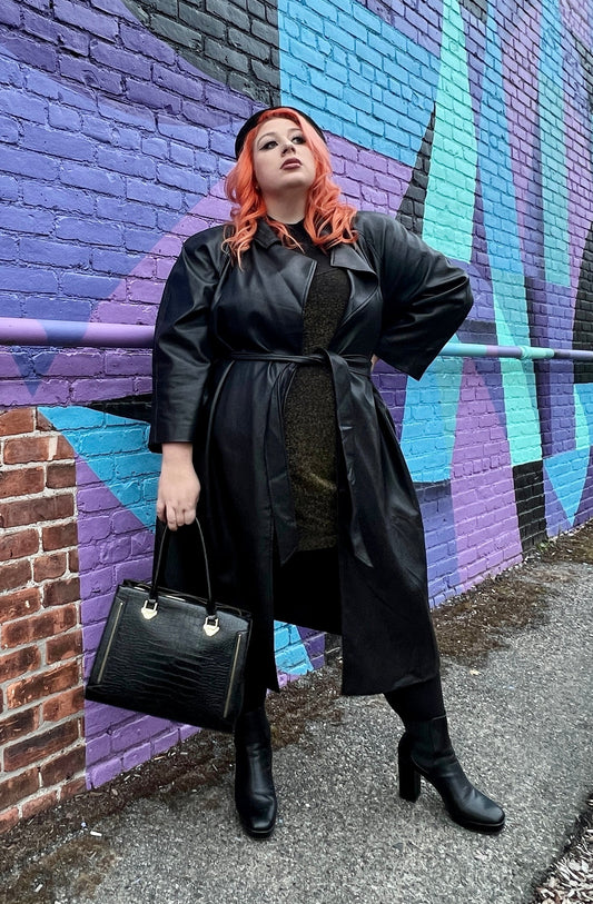 Eloquii Faux Leather Trench Coat