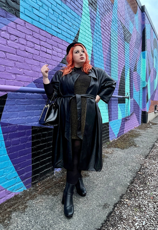 Eloquii Faux Leather Trench Coat