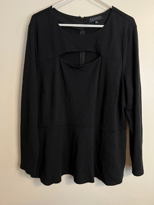 Eloquii Black Top with Cutout