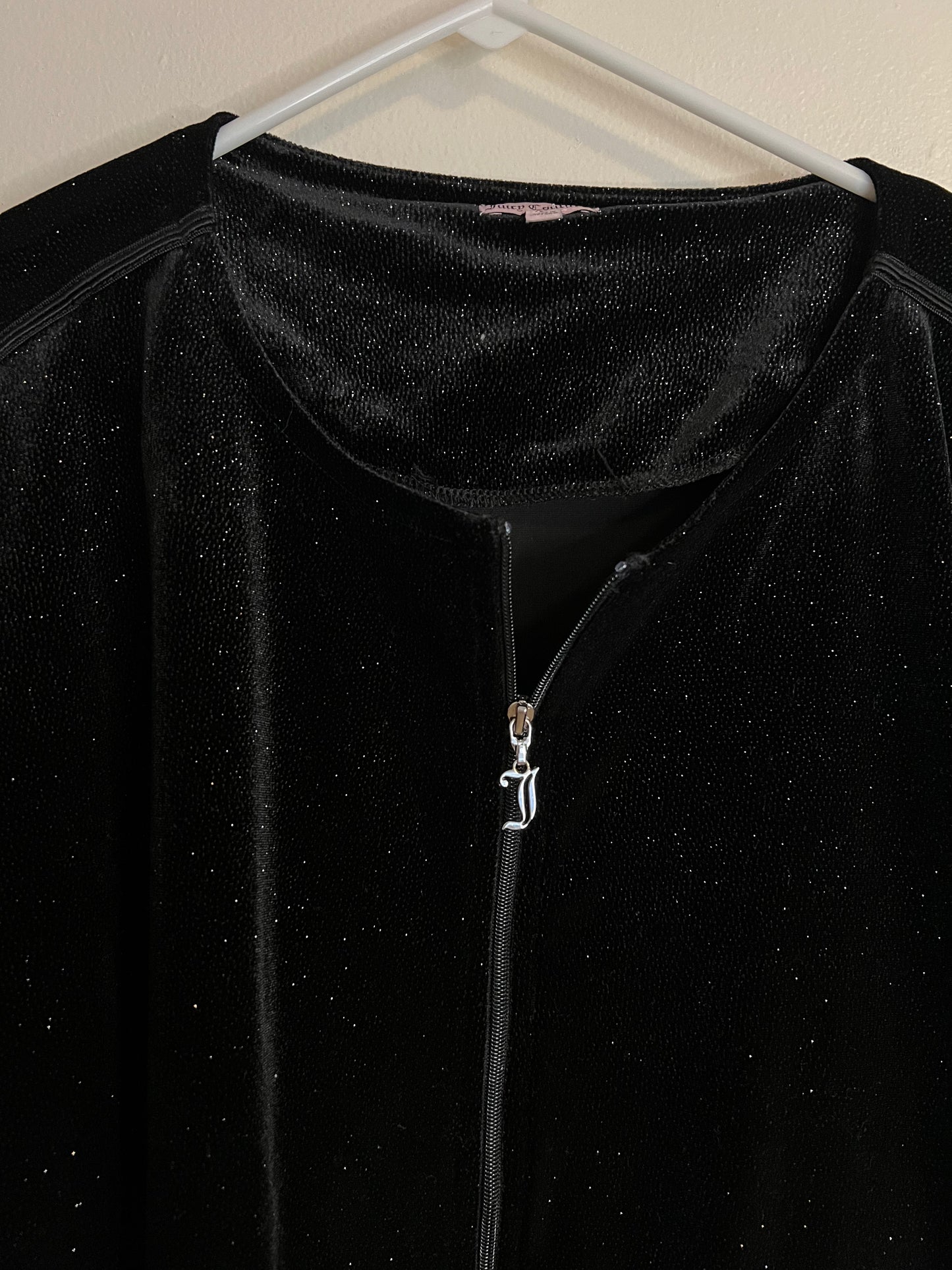 Juicy Couture Black Sparkly Zip-Up