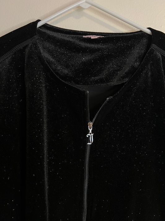 Juicy Couture Black Sparkly Zip-Up