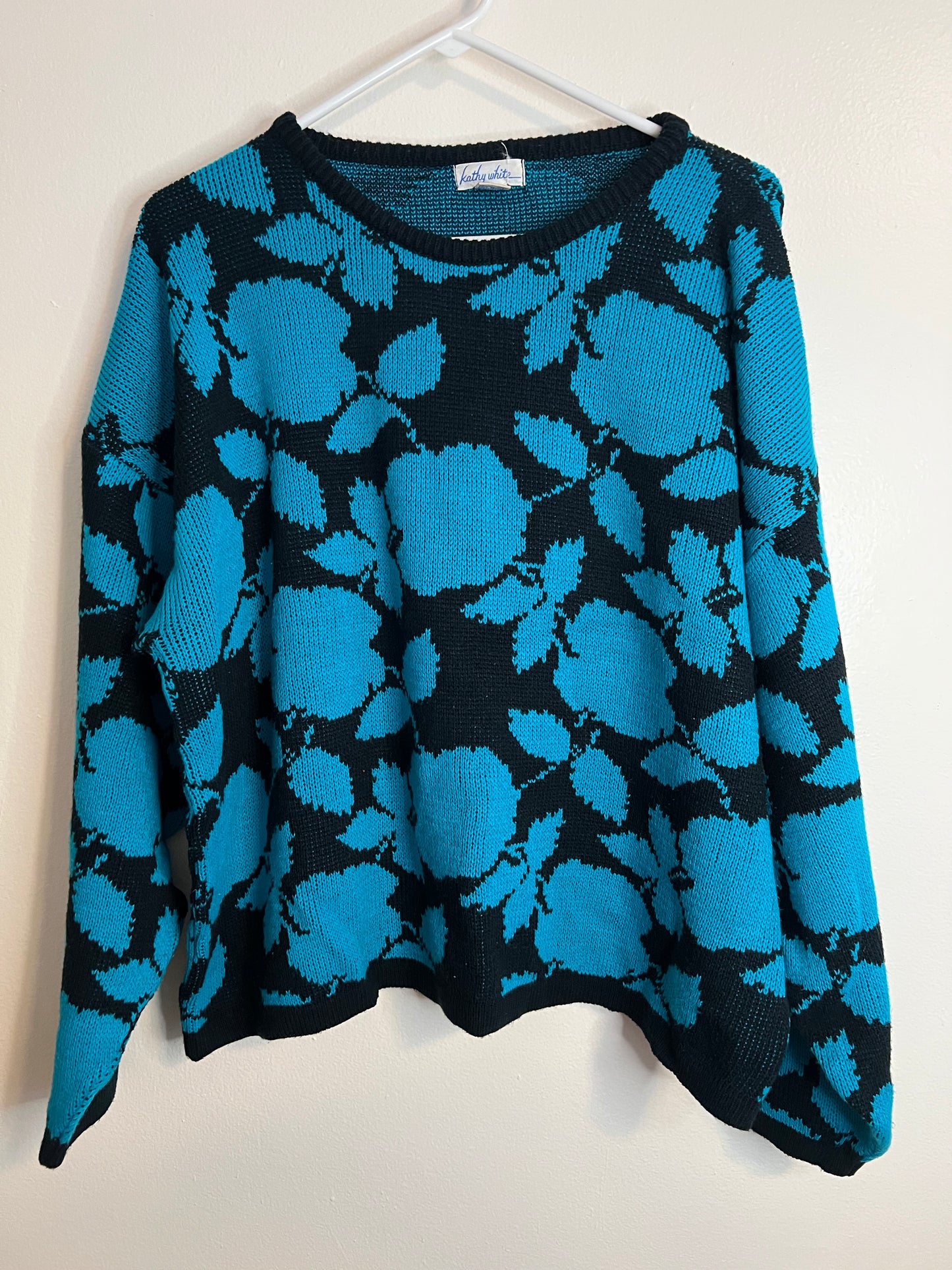 Vintage Kathy White Floral Sweater