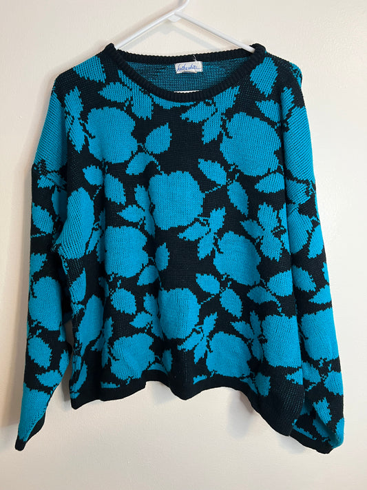 Vintage Kathy White Floral Sweater