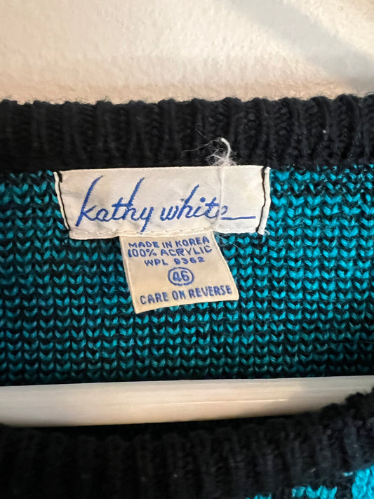 Vintage Kathy White Floral Sweater