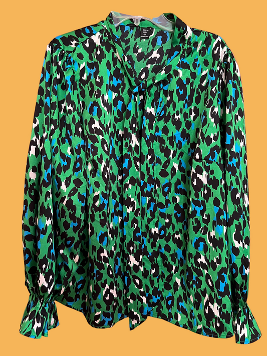 Green Cheetah Blouse