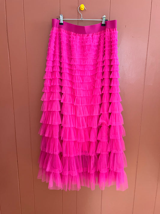 Pink Tulle Layered Skirt