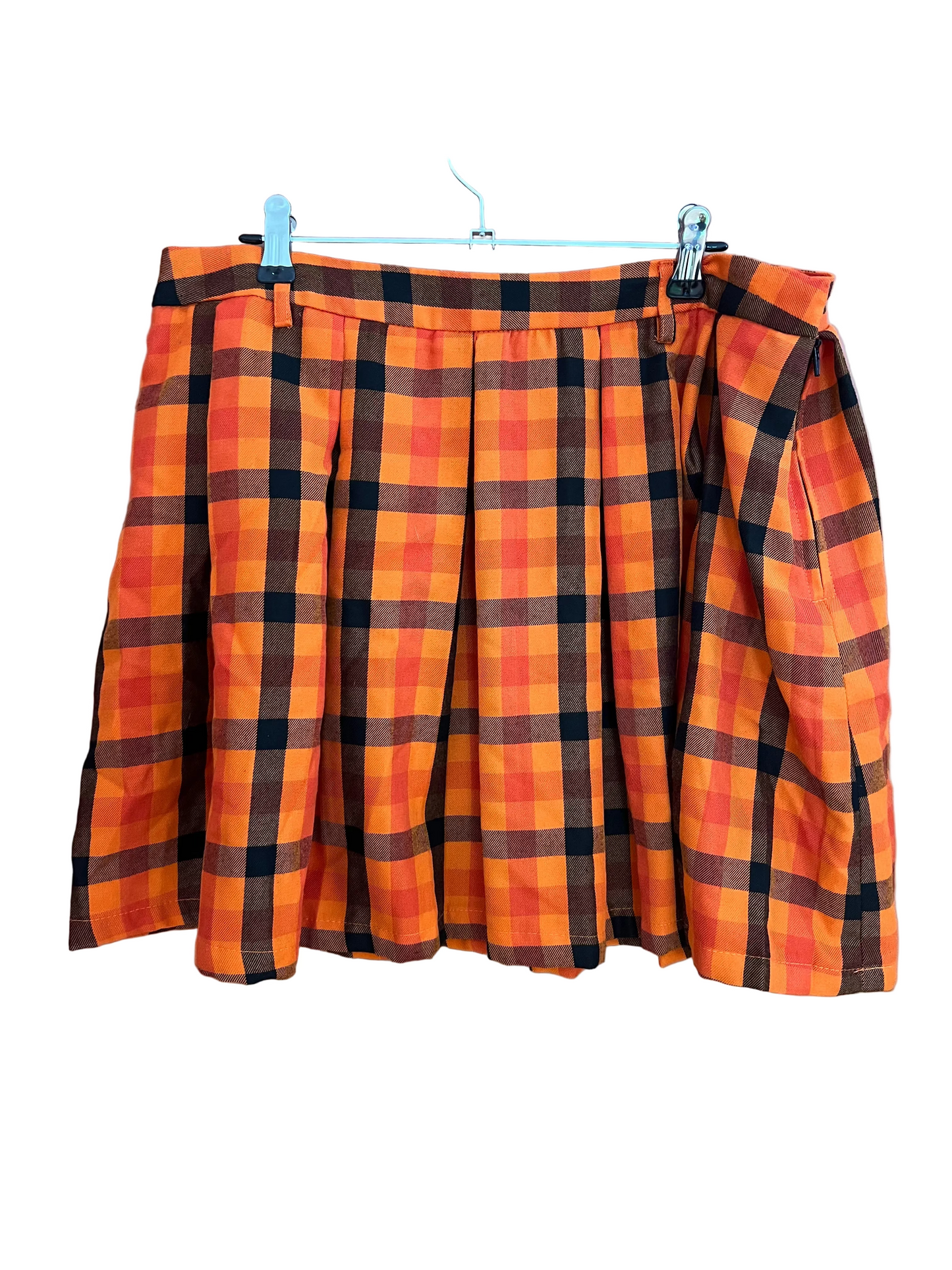 Hot Topic Orange Plaid Skirt