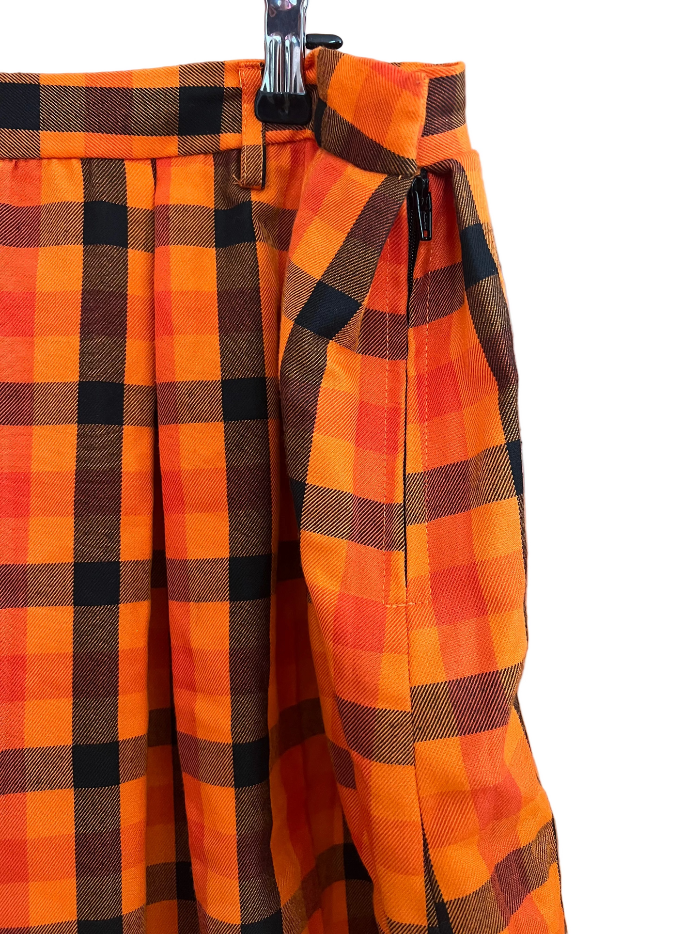 Hot Topic Orange Plaid Skirt