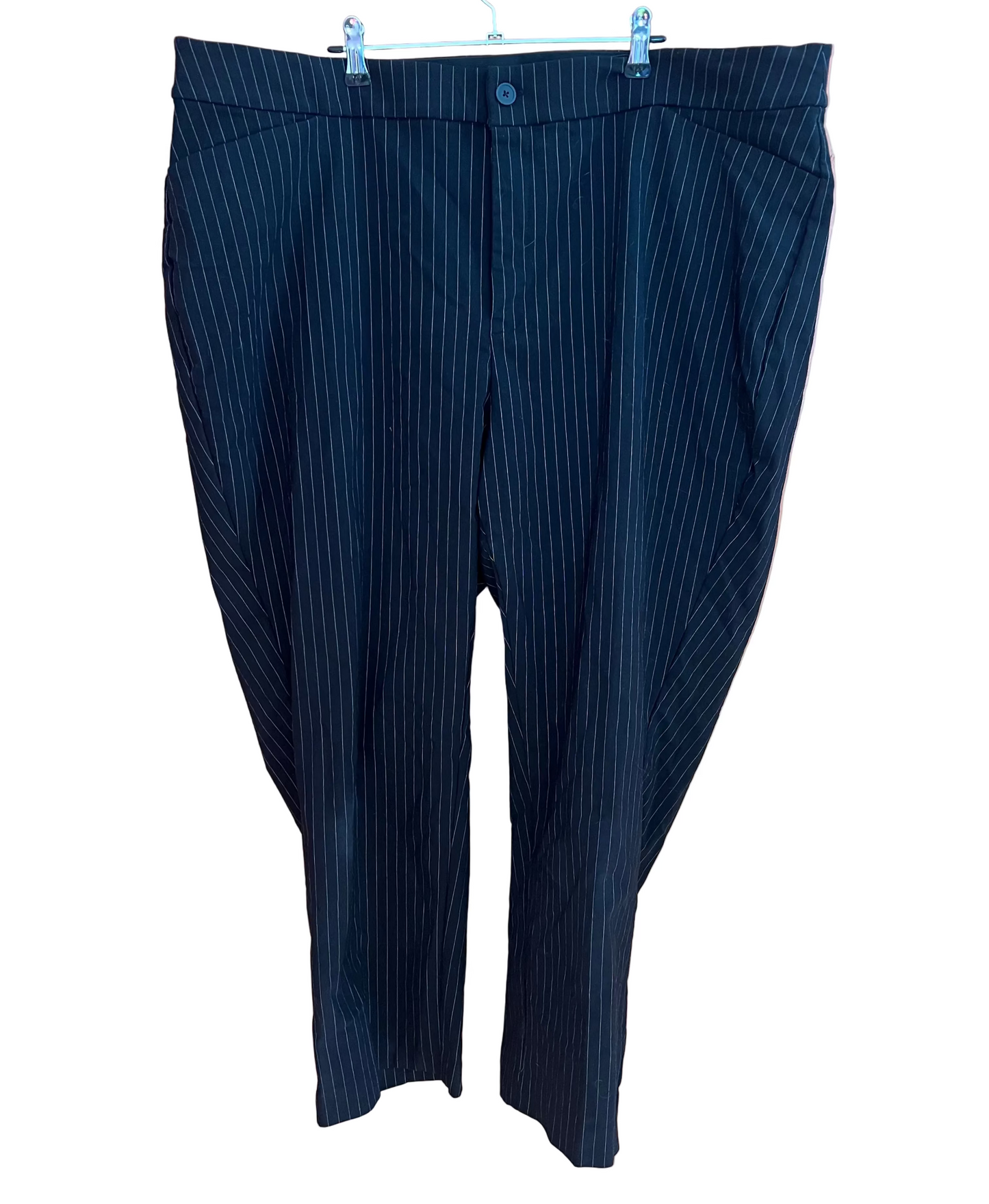 Catherines Black Pinstripe Pants