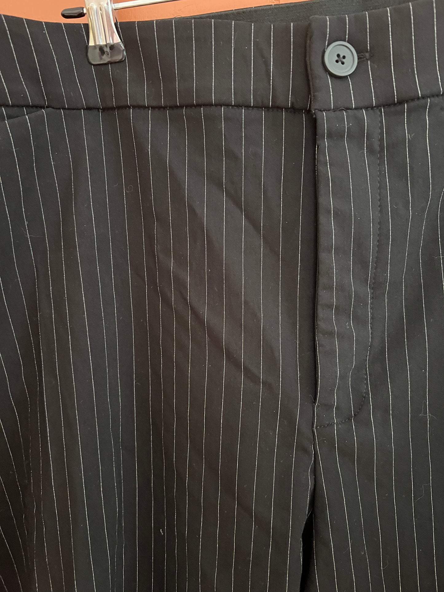 Catherines Black Pinstripe Pants