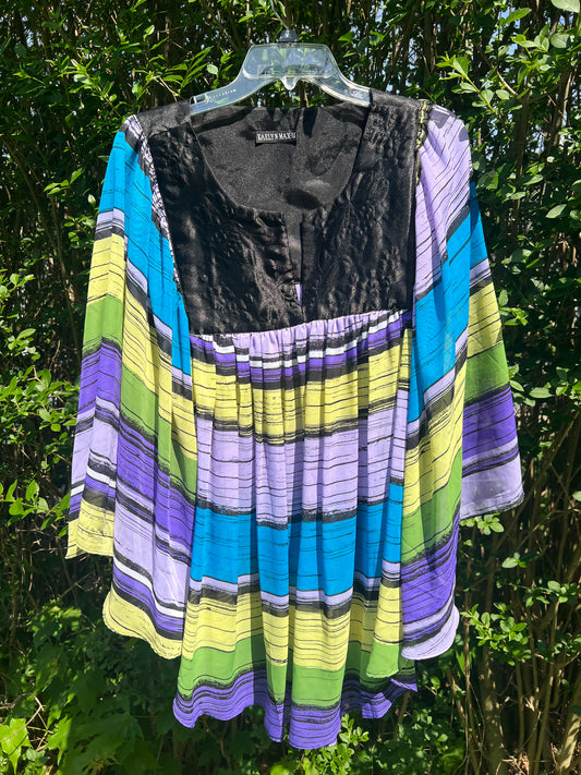 Vintage Kaelyn Max 2 Flowy Striped Top