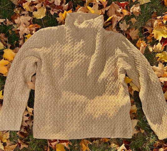 Pure & Simple Tan ZigZag Turtleneck Sweater