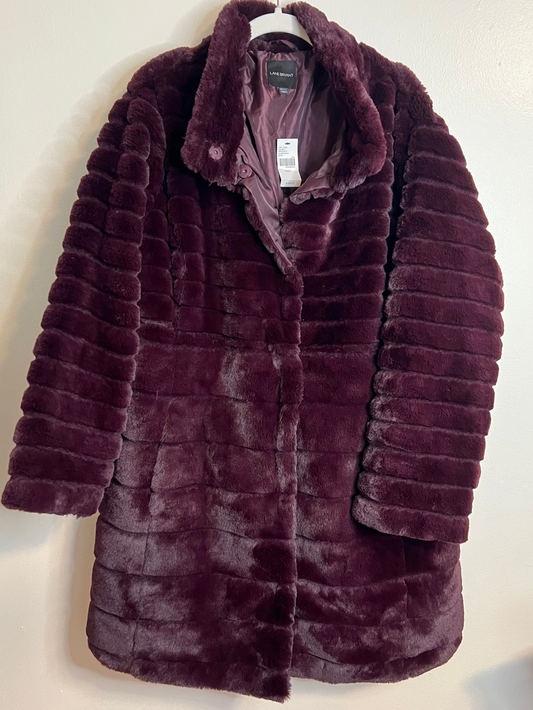 Lane Bryant Size 22/24 Purple Faux Fur Coat