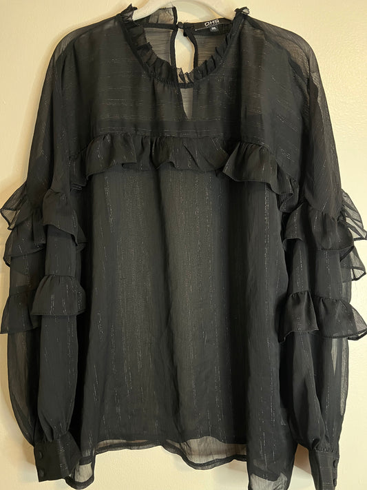 OHS Black Victorian Blouse