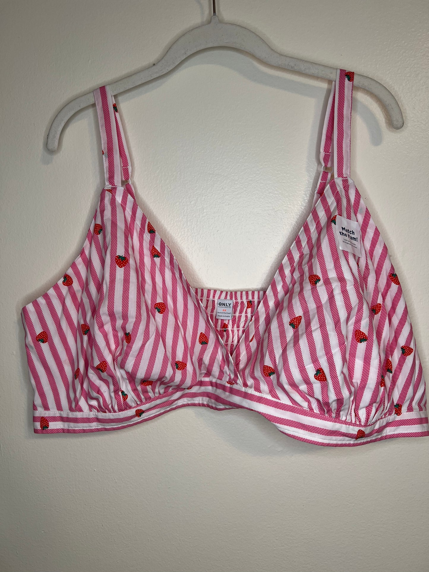 Old Navy Pink And White Strawberry Bralette/Shirt