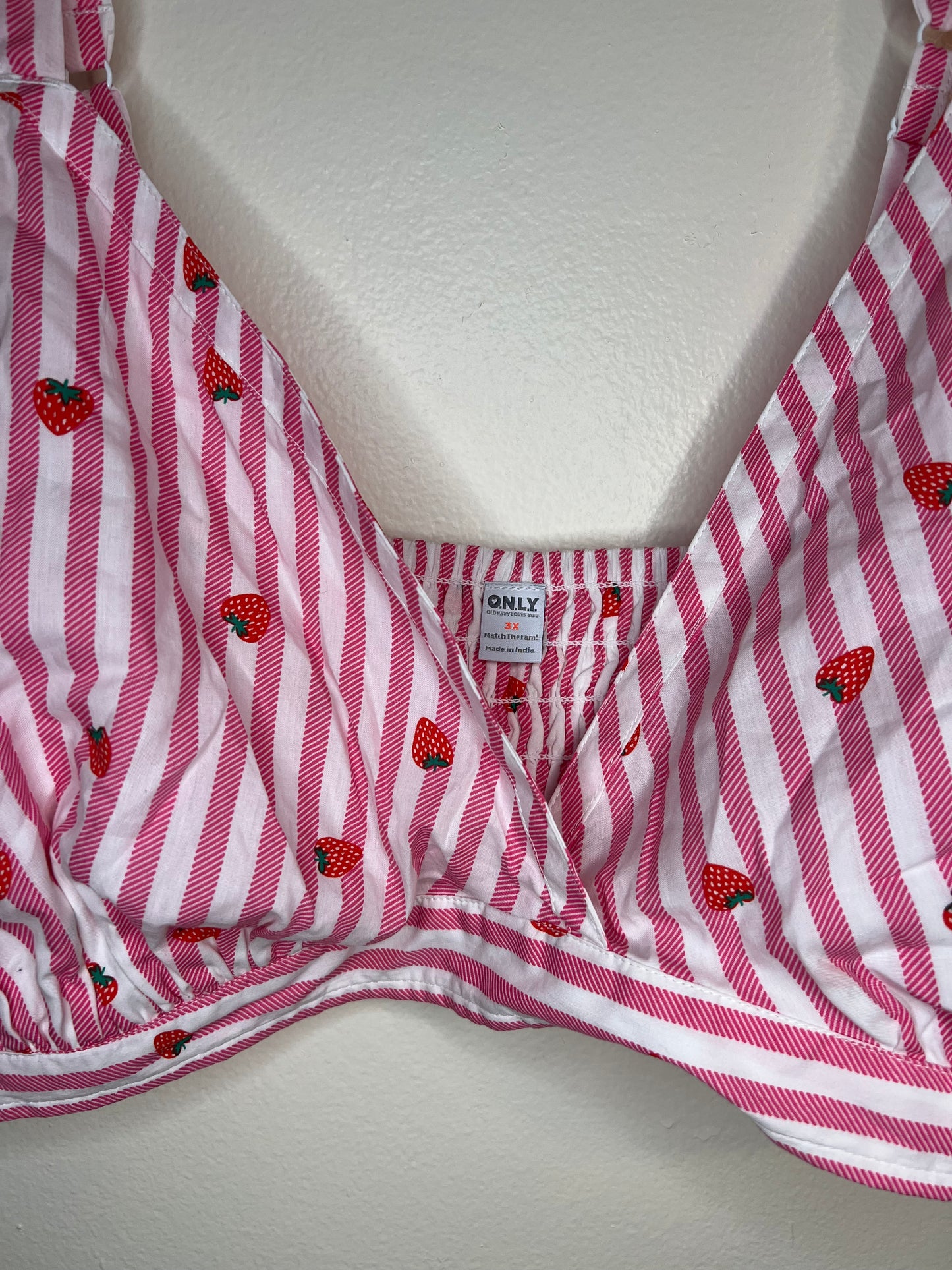 Old Navy Pink And White Strawberry Bralette/Shirt