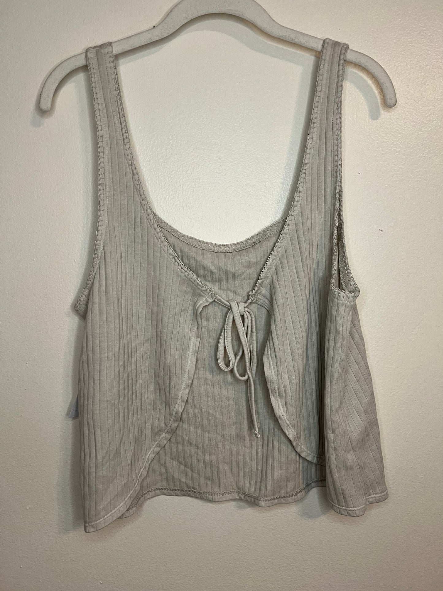 American Eagle Cropped Tie Top Beige