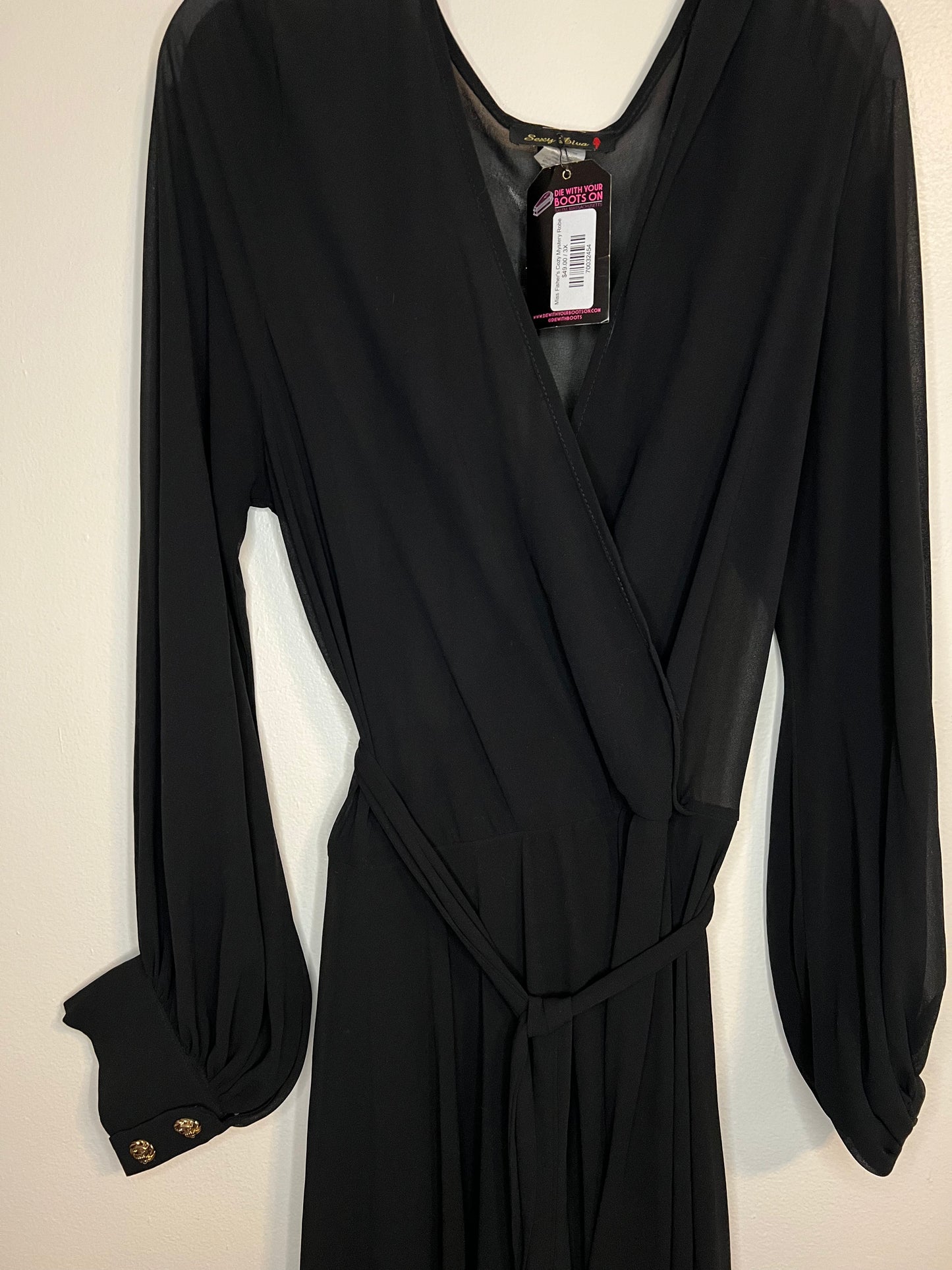 Sexy Diva Sheer Black Dress V Neck Die With Your Boots On