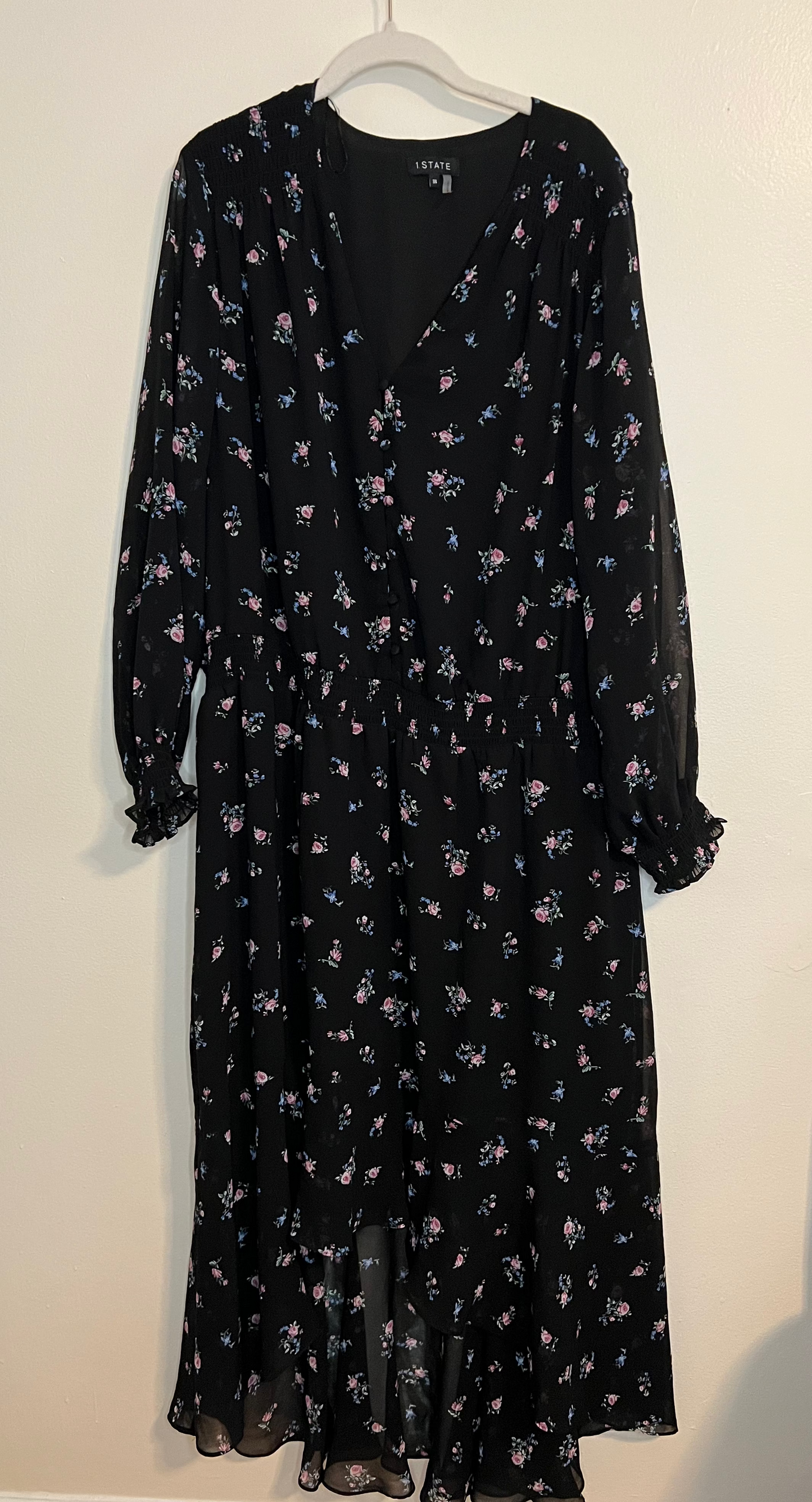 1. State Size Floral Maxi High Low Dress