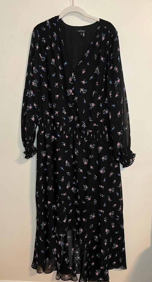 1. State Size Floral Maxi High Low Dress