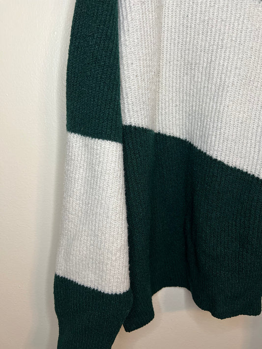 Nine West Green And White Pullover Sweater