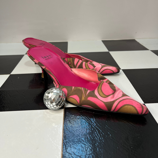 Impo Y2K Patterned Pointed Toe Kitten Heel