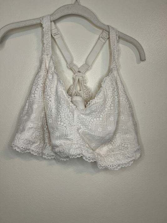 Auden (Target) White Lace Bralette with Razorback Wireless