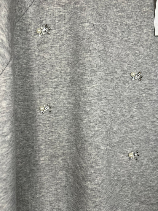 Loft Gray Pullover Sweater With Jewels