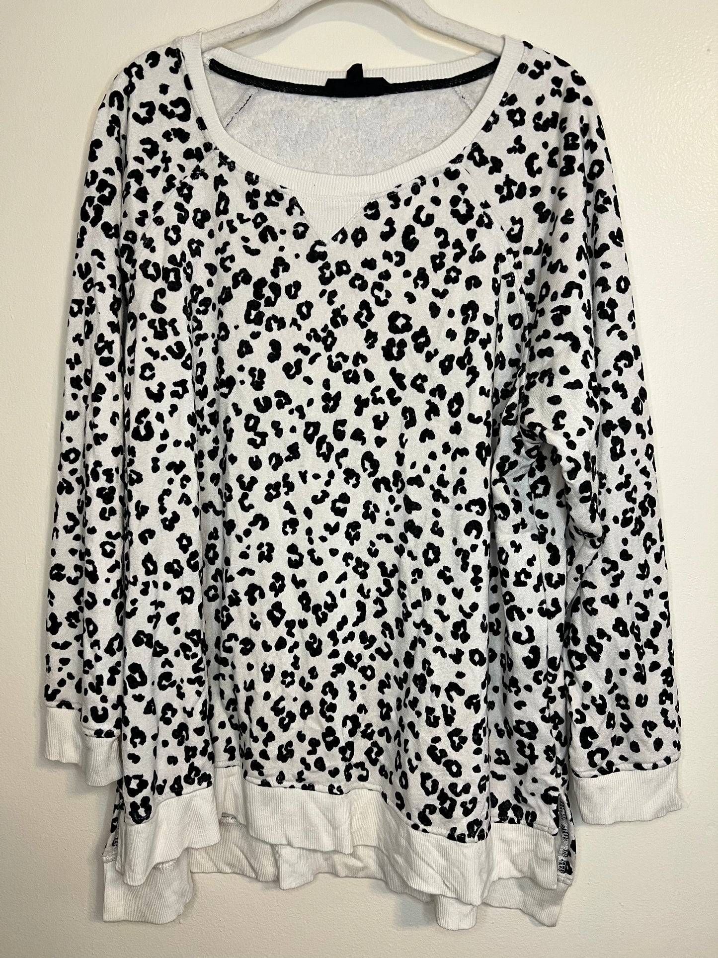 Jane and Delancey Black And White Cheetah Pullover Sweater