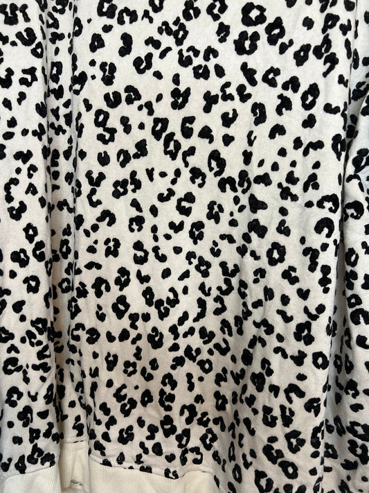 Jane and Delancey Black And White Cheetah Pullover Sweater