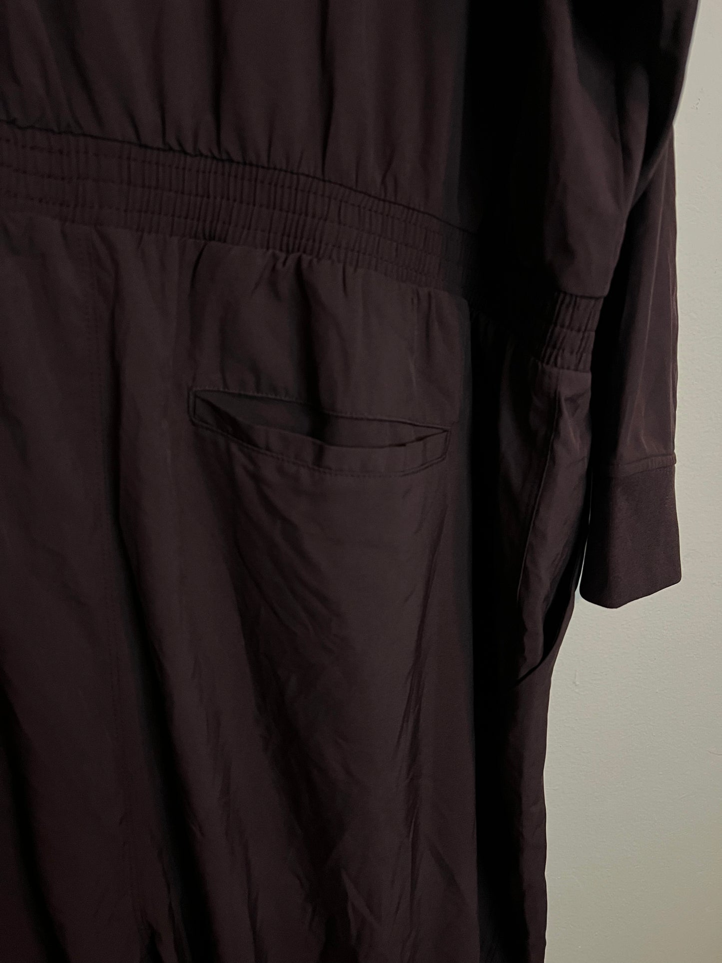 Old Navy Active Jumpsuit StretchTech Cropped Zip Plum Wine