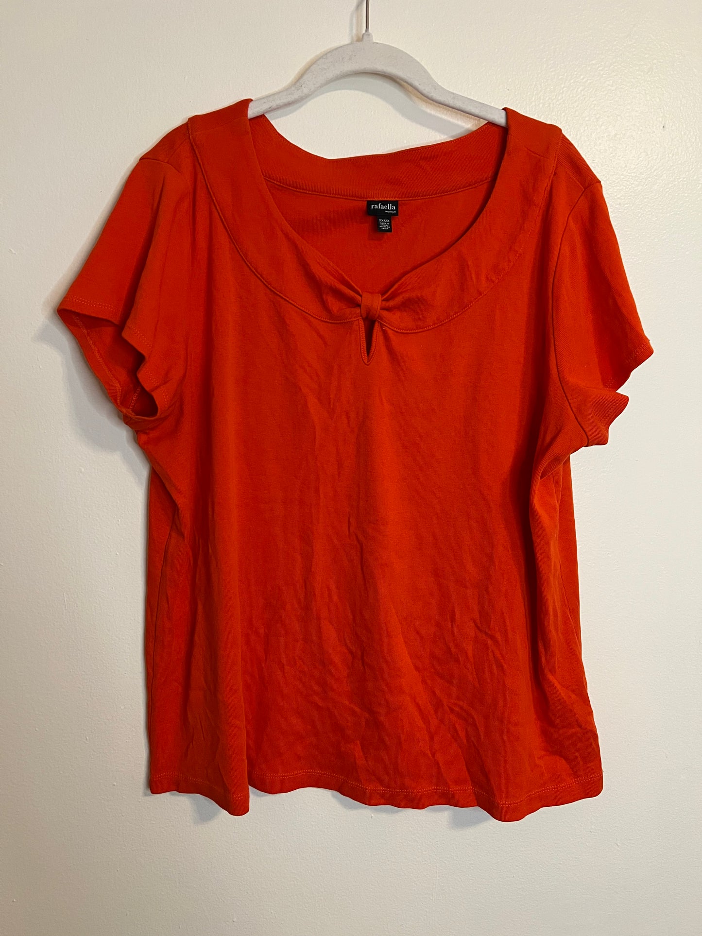 Vintage Rafaella Orange Shirt With Keyhole Detail