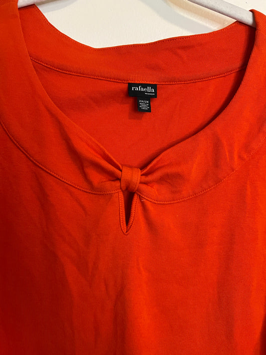 Vintage Rafaella Orange Shirt With Keyhole Detail