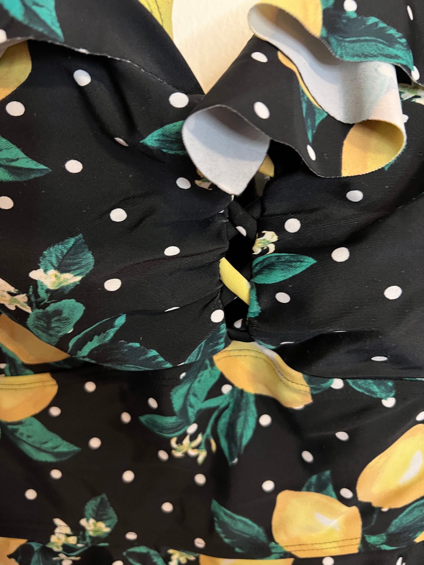 Torrid Lemon Bathing Suit Peplum Top