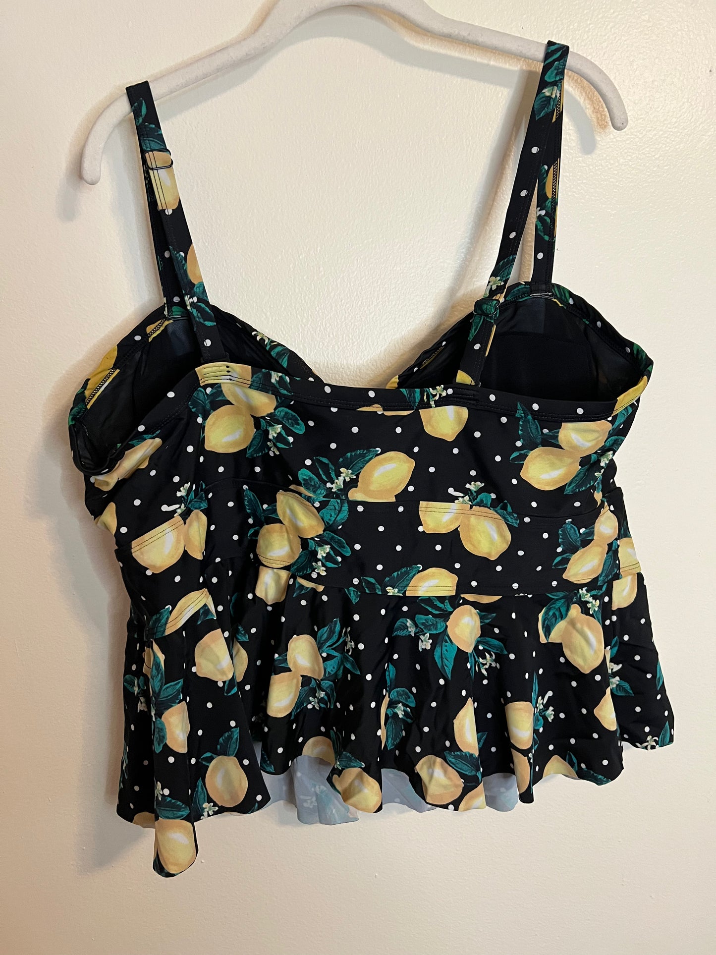 Torrid Lemon Bathing Suit Peplum Top