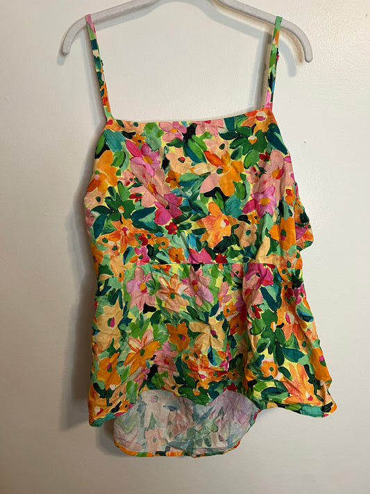 Sanctuary Floral Tank Top With Cutout And Tie Detail