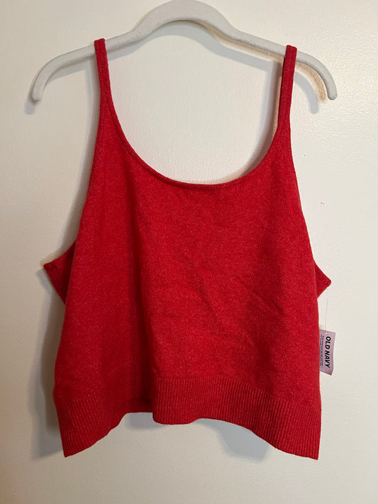Old Navy Red Cropped Sweater Tank Top