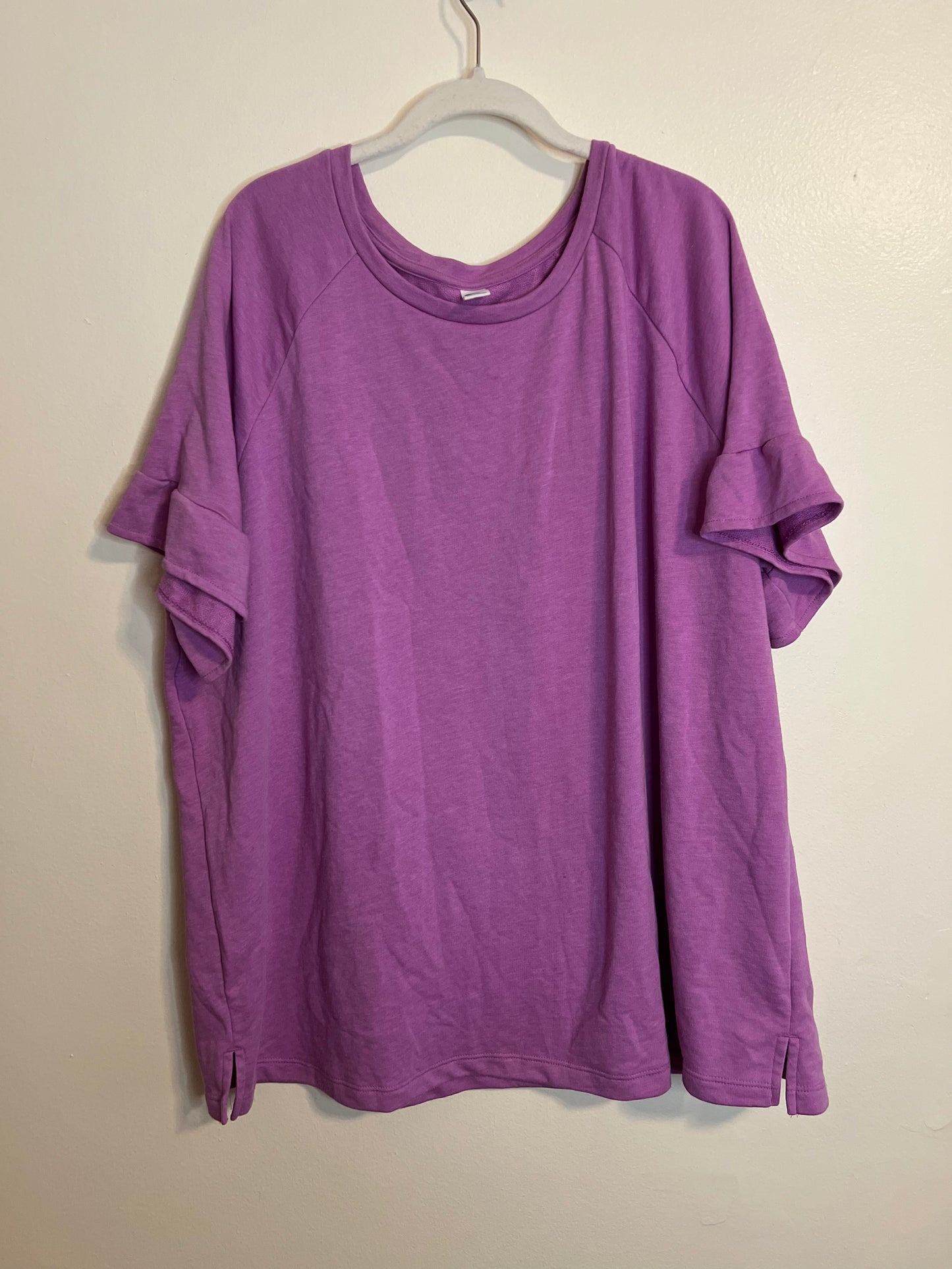 Old Navy Purple Sweater Top With Ruffle Short Sleeve